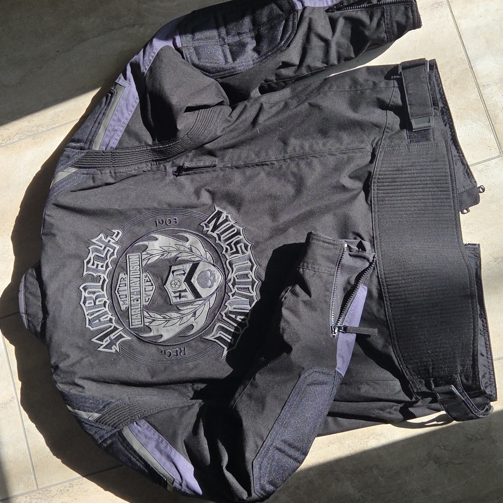 Men's Black and Gray Harley-Davidson Motorcycle Jacket XL